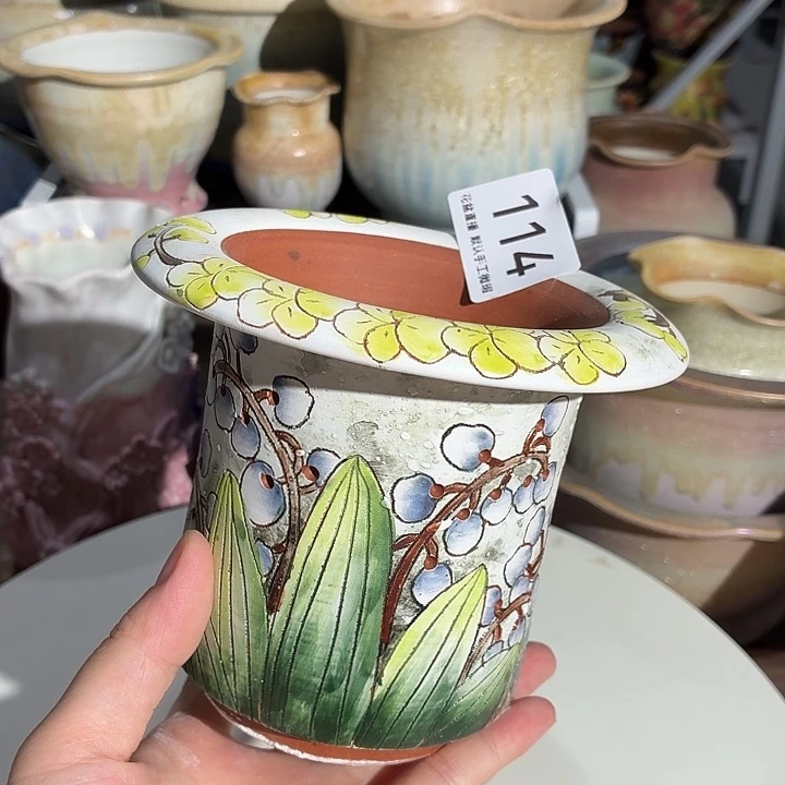 花盆花盆手绘微瑕