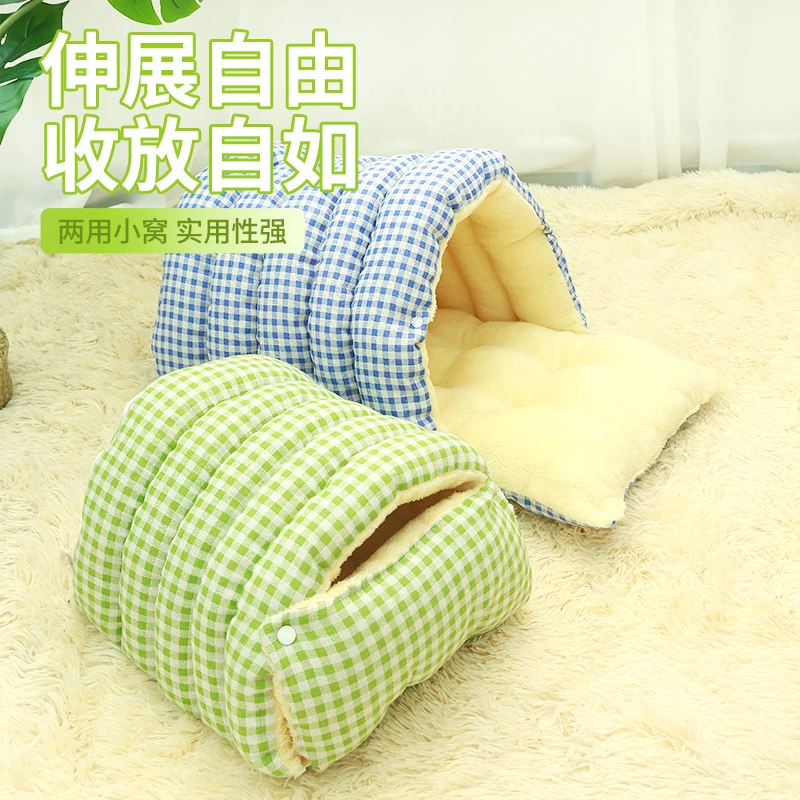 网红宠物窝小型狗窝拆洗房窝封闭式猫床猫窝加绒睡袋猫狗犬小狗窝