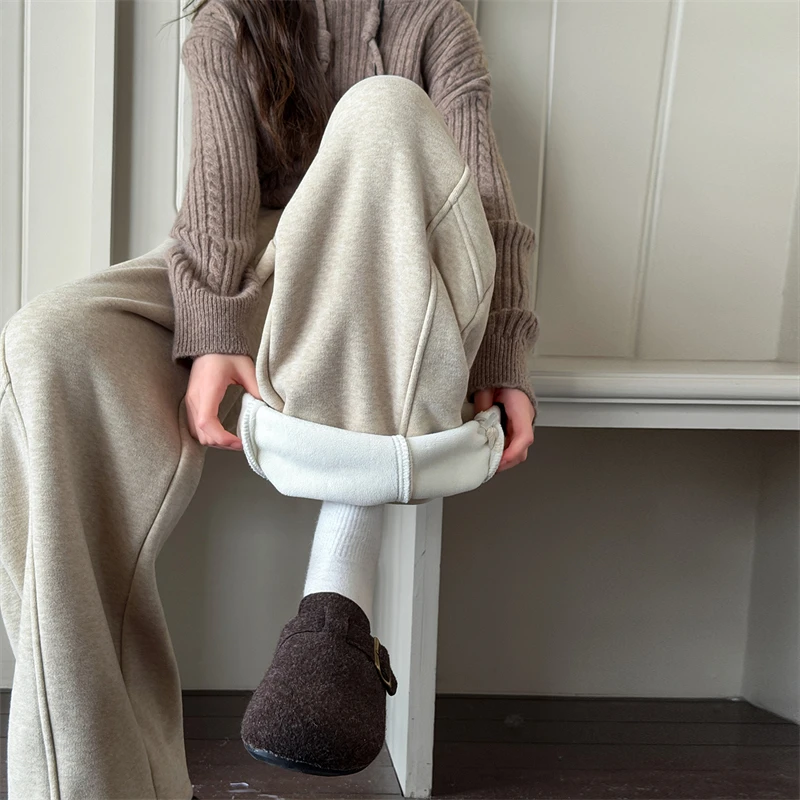 儿童冬装大女童装加绒加厚裤子一体绒秋冬款运动卫裤冬季6-12岁15