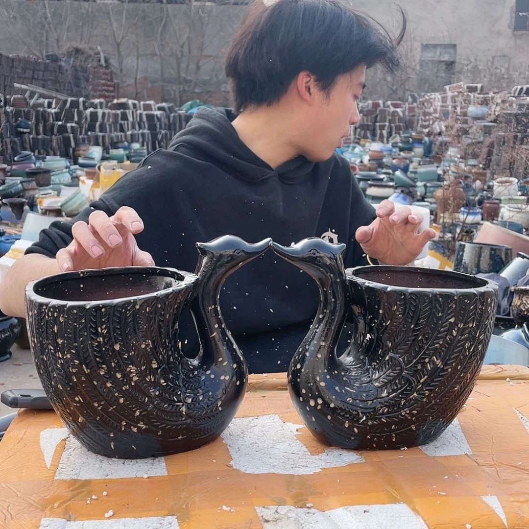 红陶宜兴紫砂花盆