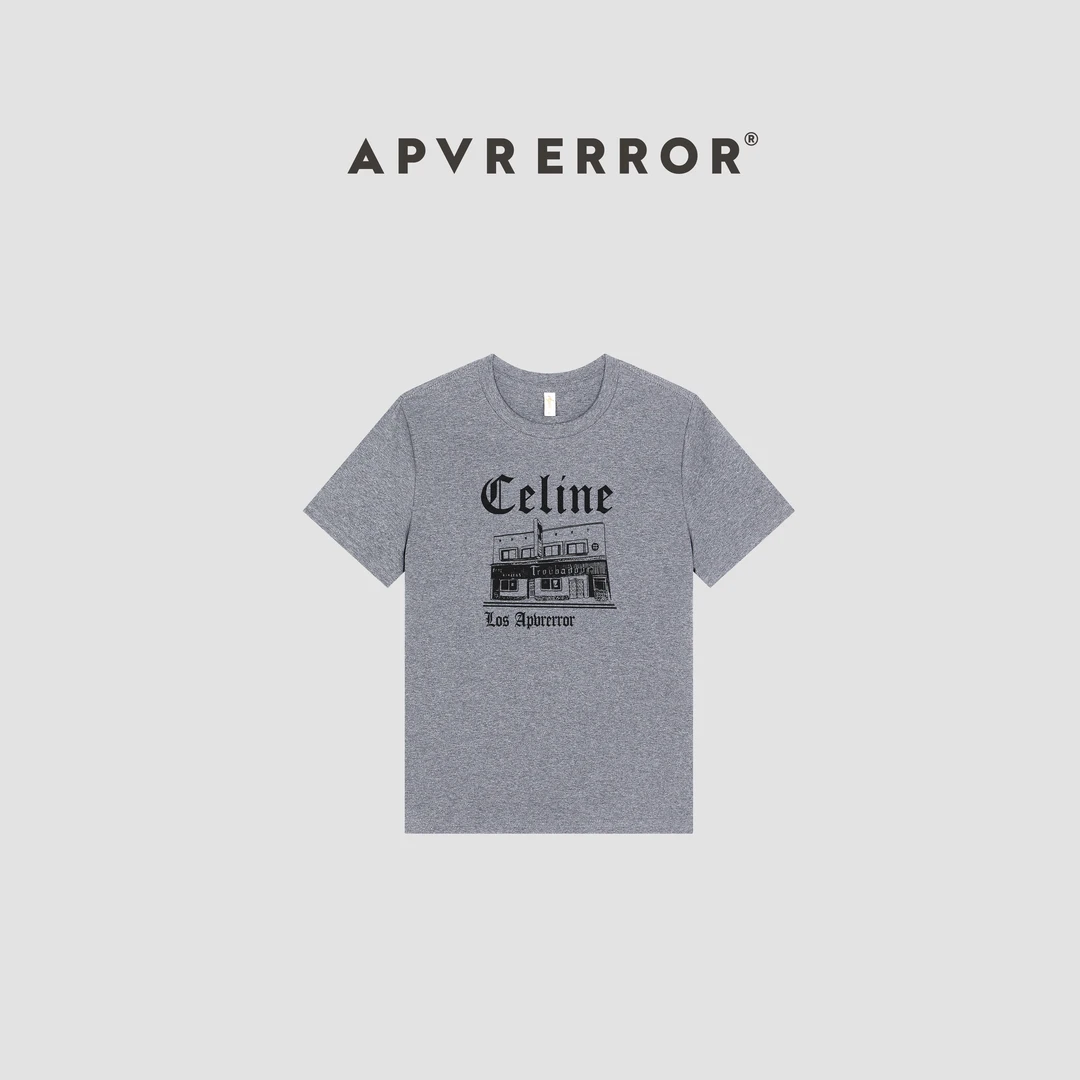 Apvr美式城市图案印花工艺25年新品短袖女百搭显瘦圆领T恤女T530