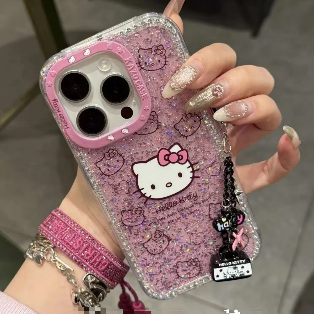 满屏闪粉可爱卡通猫咪适用于iPhone16Promax手机壳苹果15女生1413
