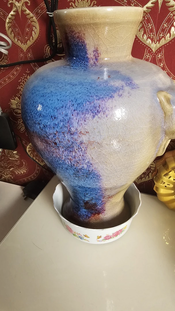 钧窑。虎头瓶。窑变