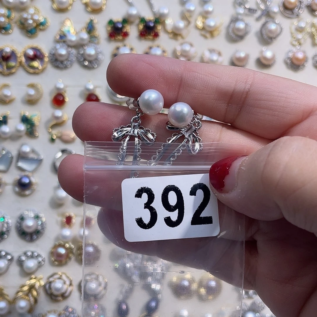 合金淡水珍珠耳饰