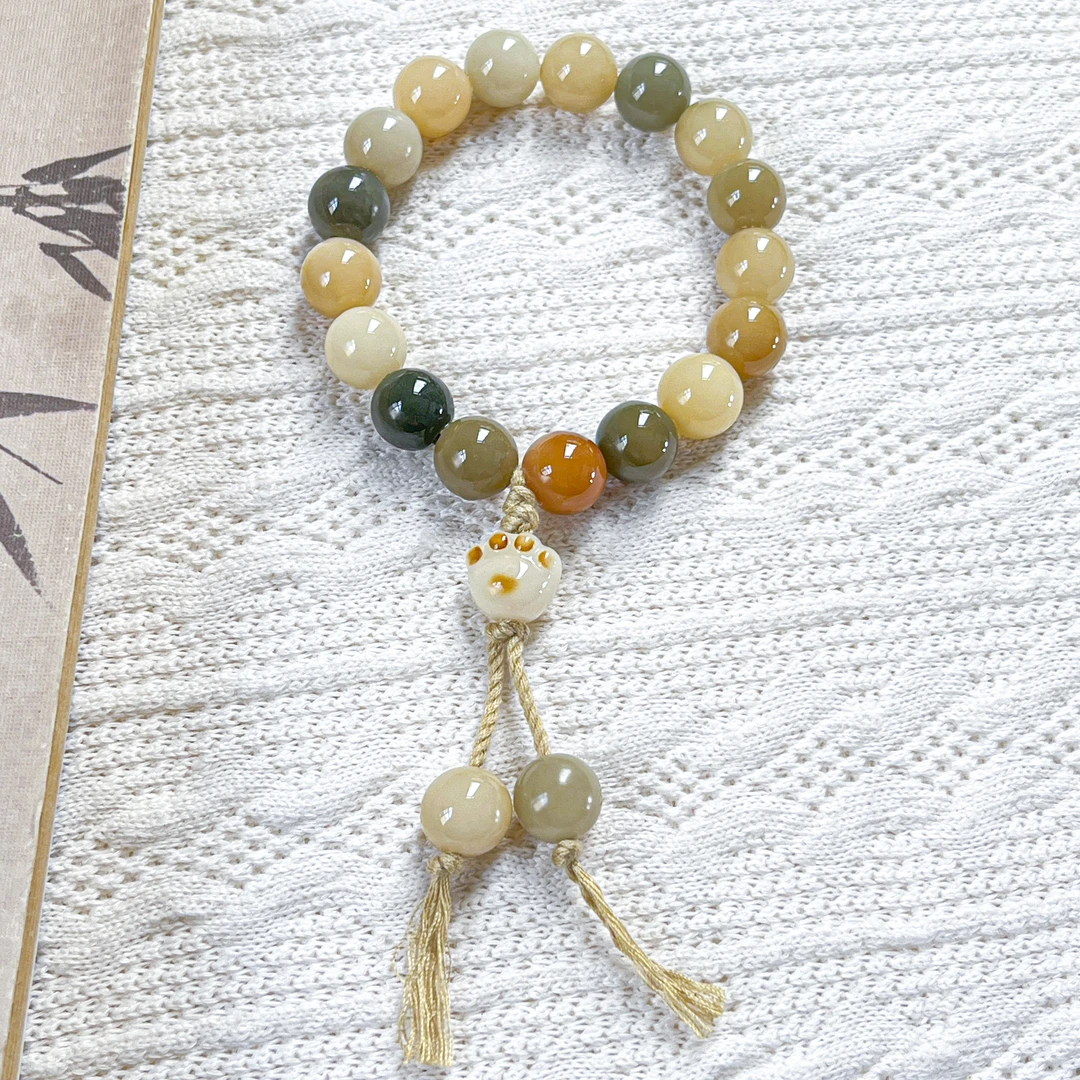 杂色圆珠言开菩提手串11mm   D-A602050