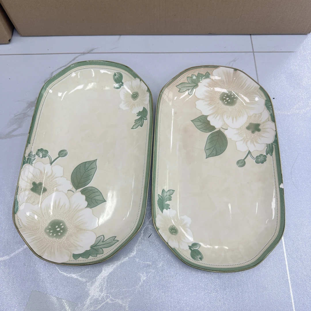 日式山茶花12英寸鱼盘家用鱼盘b