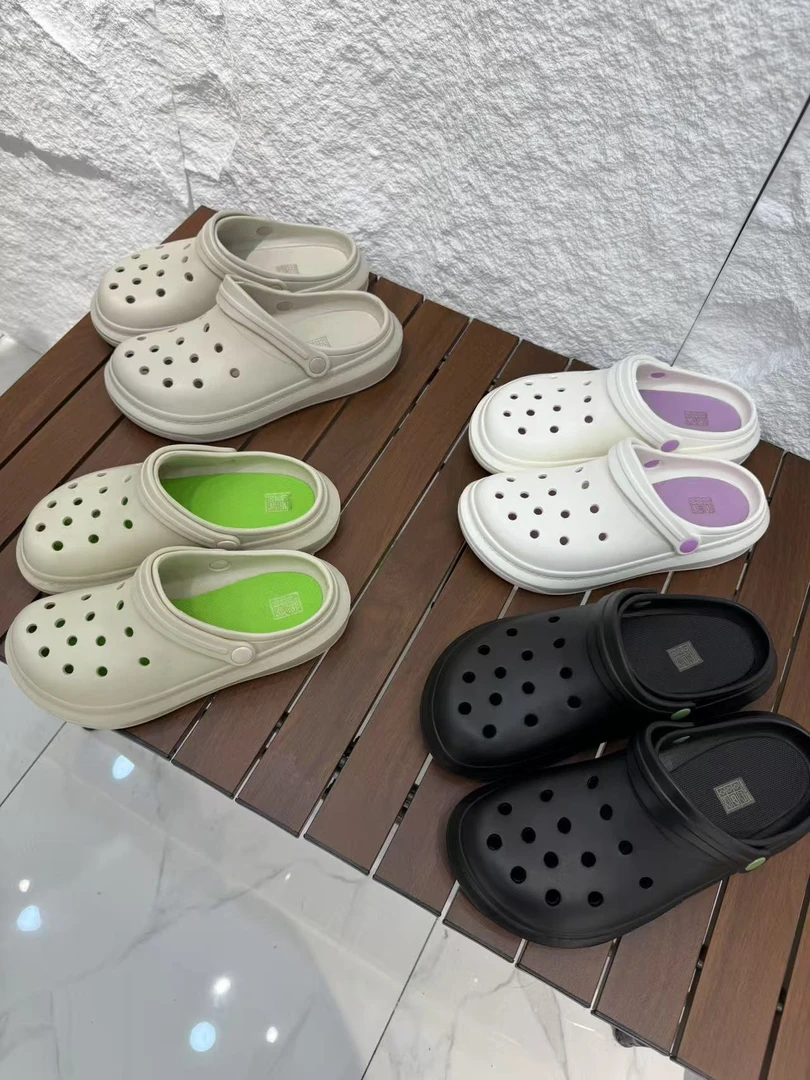 情侣款EVA防臭洞洞鞋防滑耐磨减震厚底增高夏季户外拖凉鞋-5861