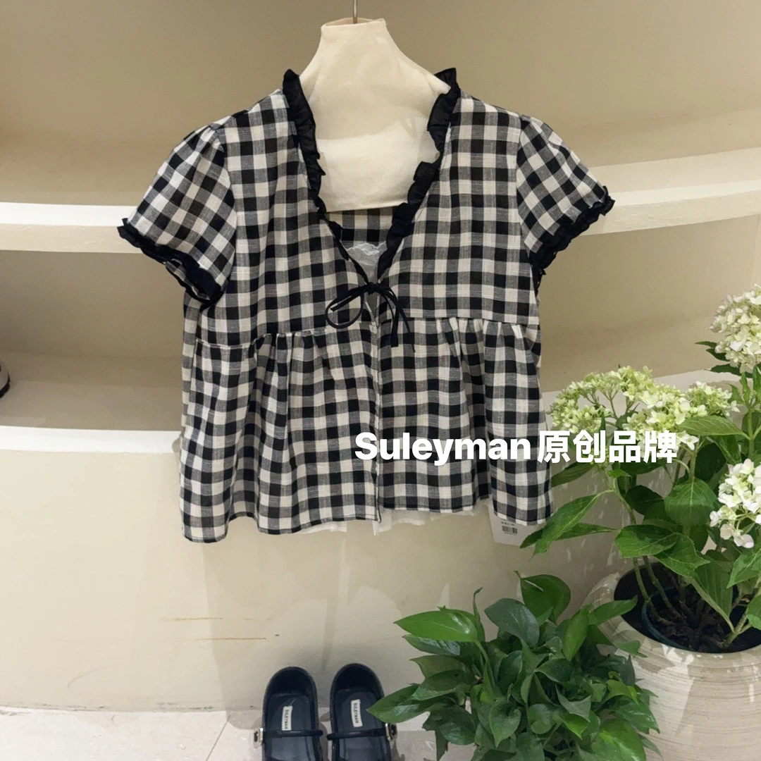 青木子Suleyman【格子小衫】2025夏季新款衬衫