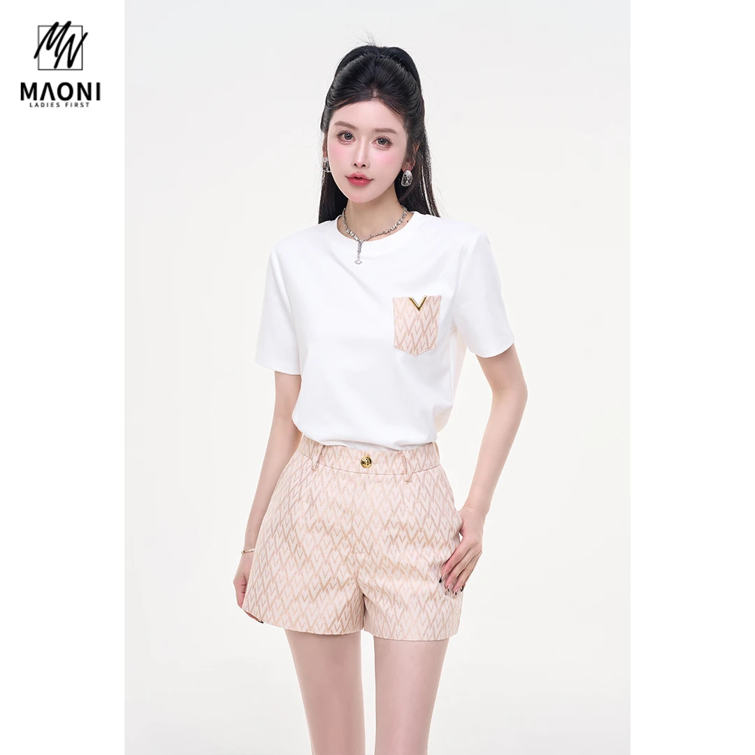 毛妮Peshe【阿联酋长】慵懒风套装夏舒适短袖T恤短裤两件套L1663