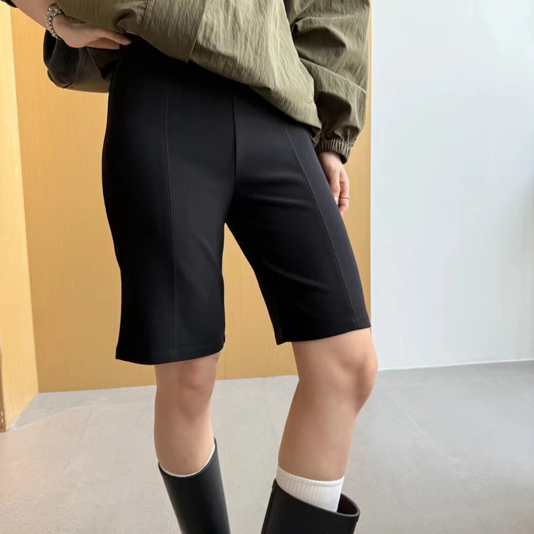 MISSLISIMPLE高腰显瘦弹力修身通勤百搭五分裤