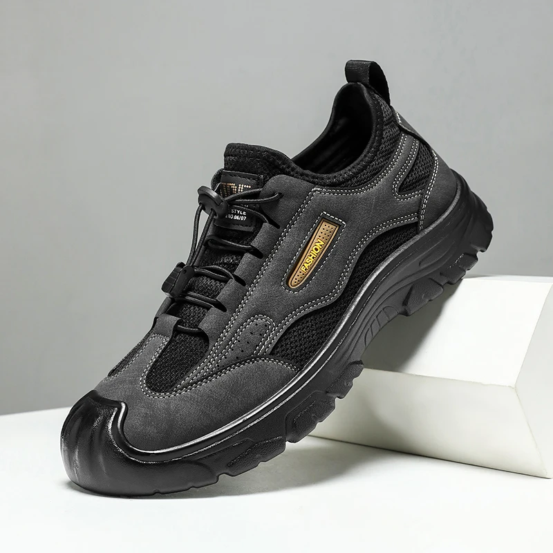 2025春季新款男鞋登山鞋防滑耐磨软底舒适一脚蹬户外运动休闲鞋