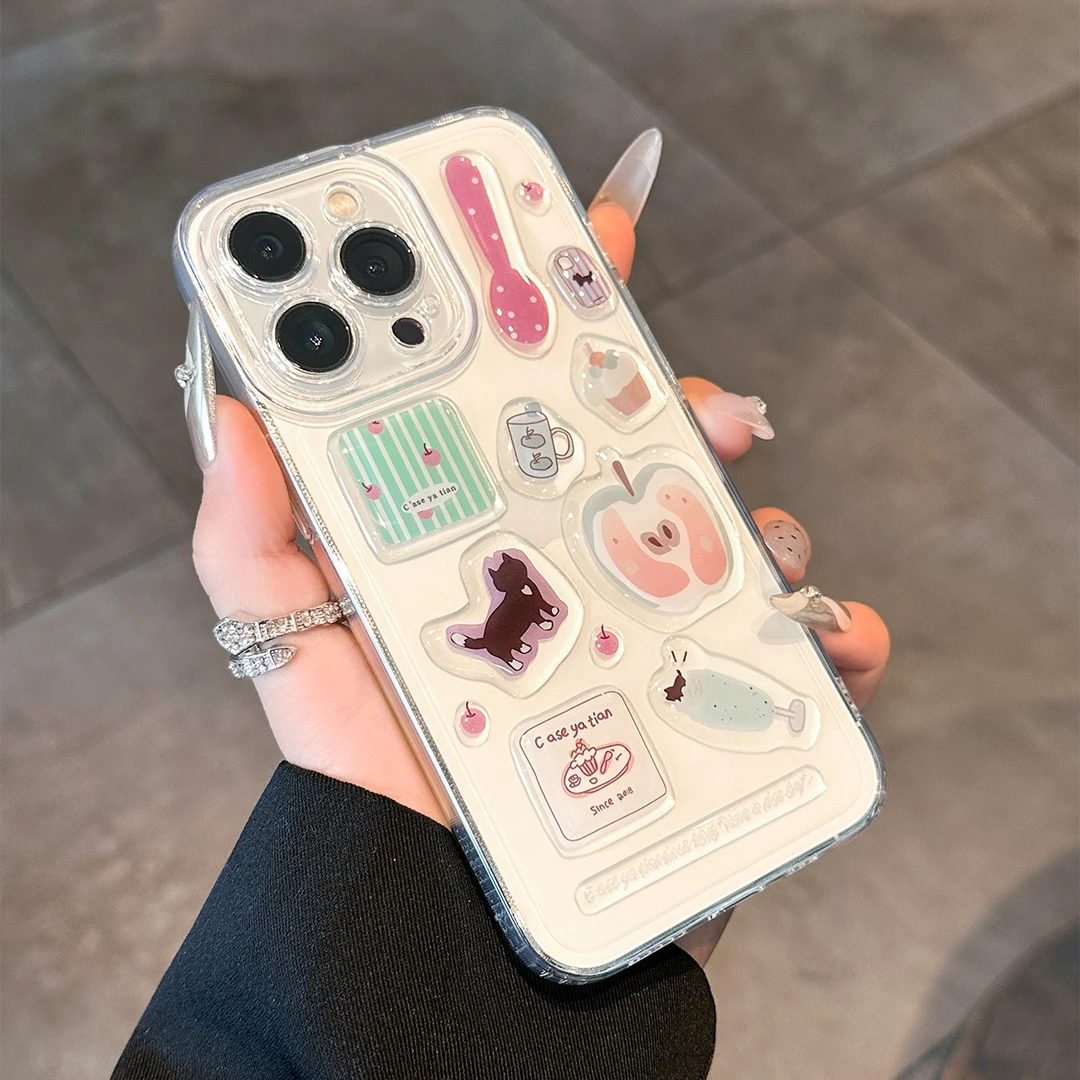 青苹果DIY贴纸适用安卓苹果15/16pro手机壳13/14小米vivo华为oppo