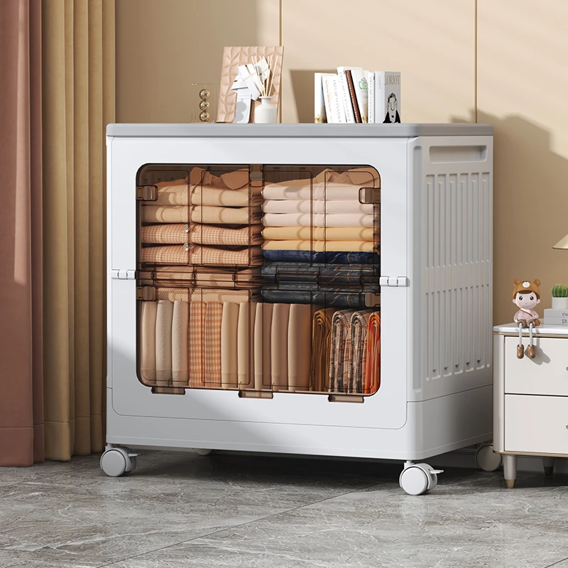 【可折叠收纳箱】大容量超大翻盖带滑轮可折叠衣物被子文具收纳