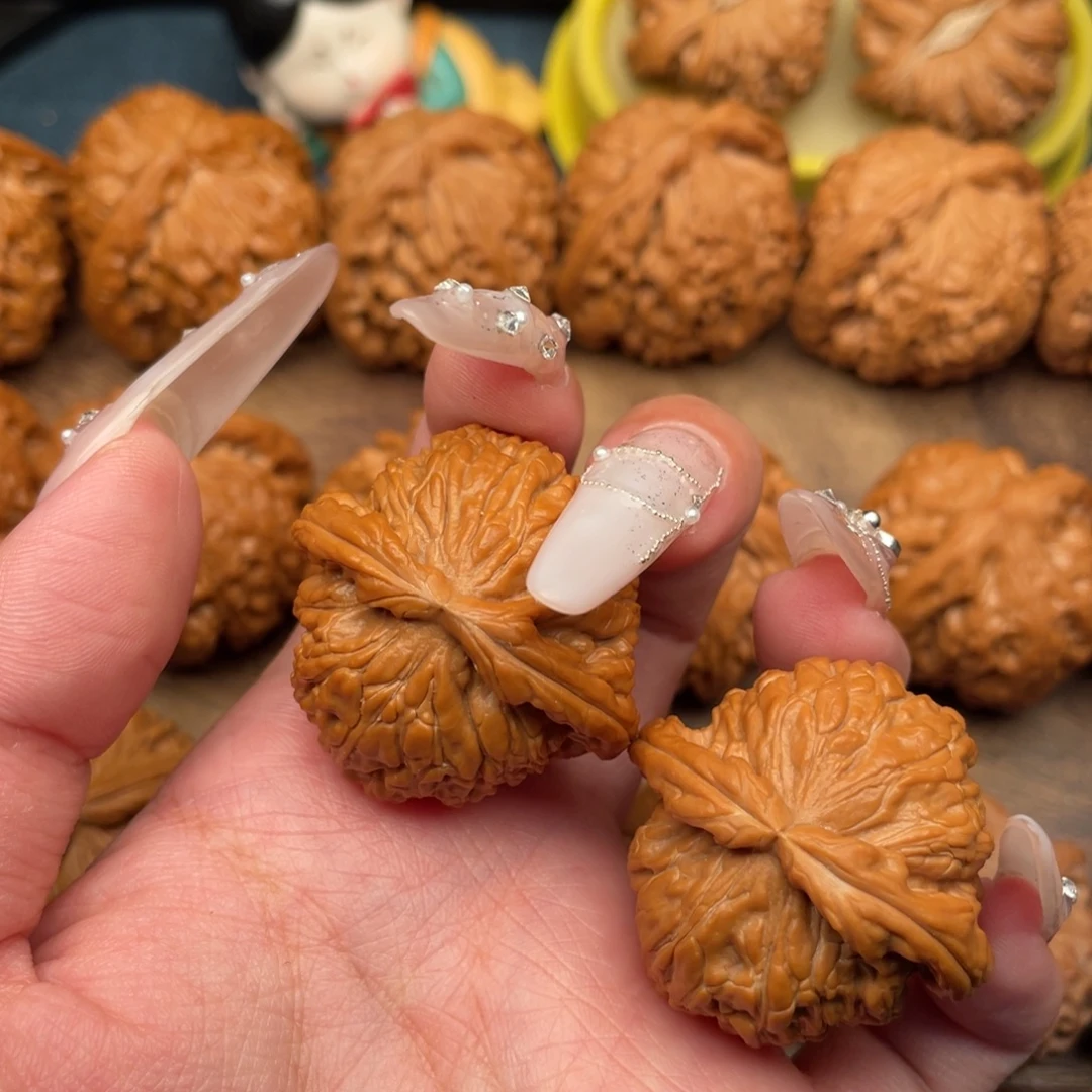 把件文玩核桃全品粗棱球白36