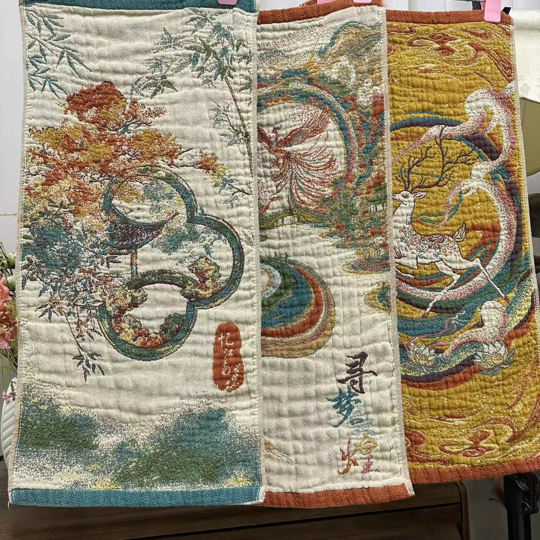 （3条装）国风古典美学系列-罗布麻纱布毛巾35*75cm