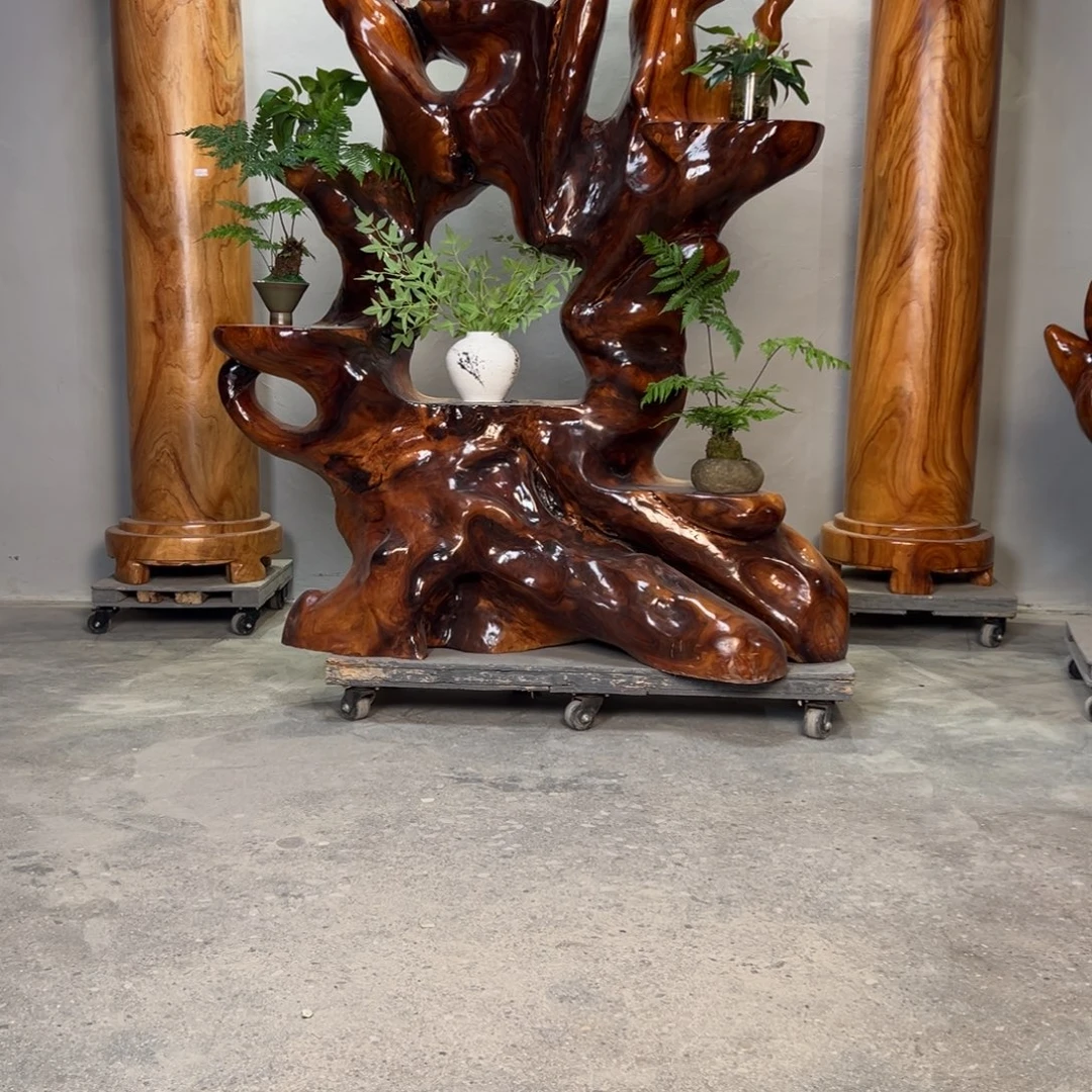 藏***匪香樟木树根花架整体无拼接