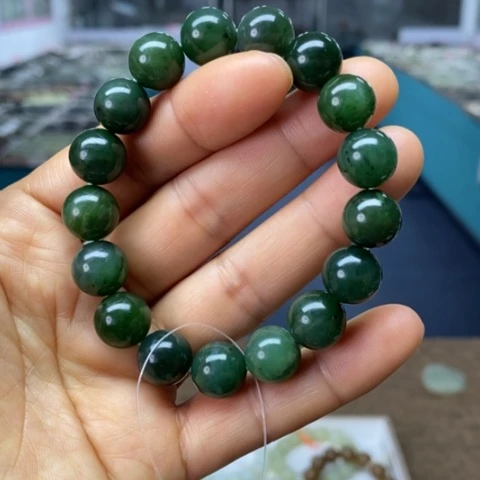 和田玉未镶嵌手链碧玉12