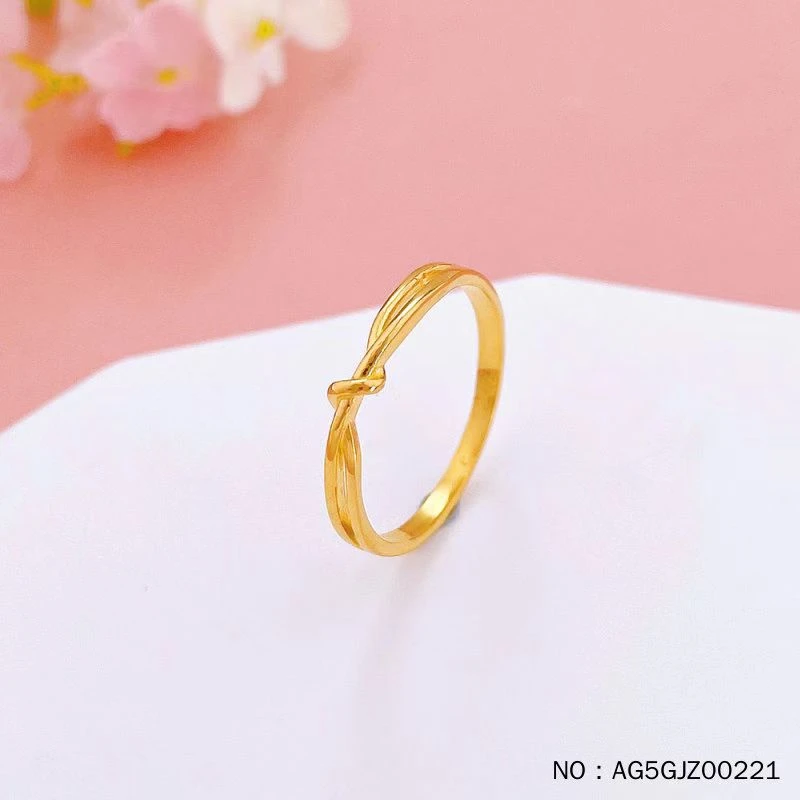 【信为珠宝】5G无尽缠绵扭结2.9mm金戒指水贝黄金