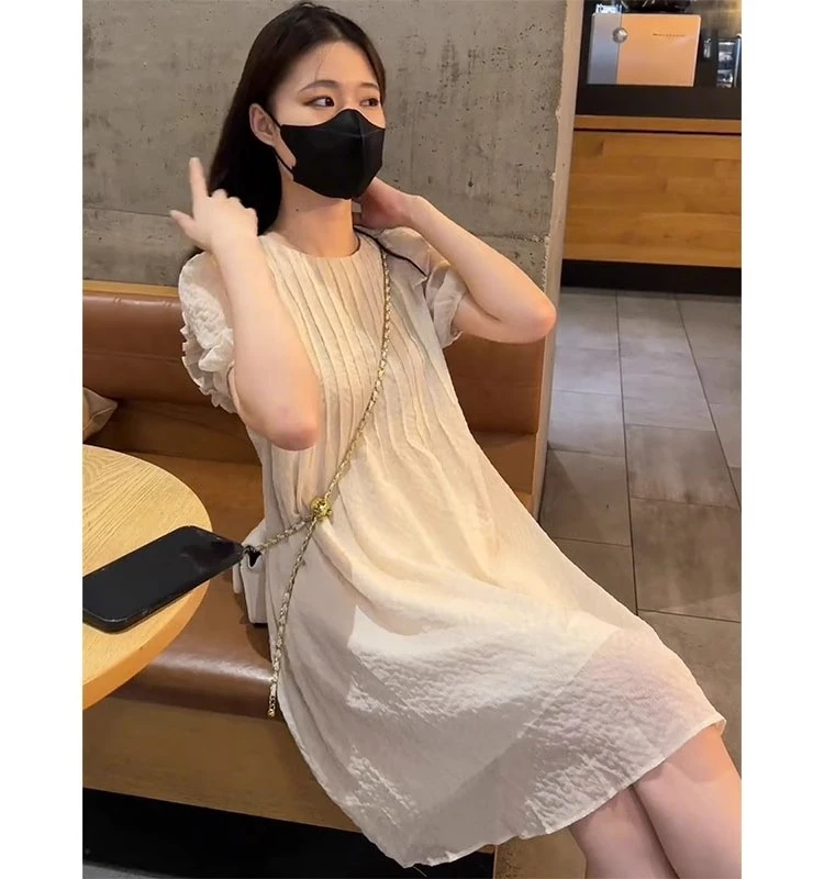 设计高级垂坠感小众个子法式高端气质休闲裙女时尚洋气修身连衣裙