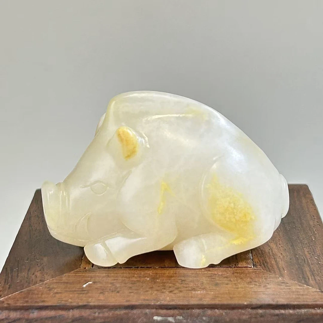 明代新疆和田玉把件挂件玉瑞兽3885