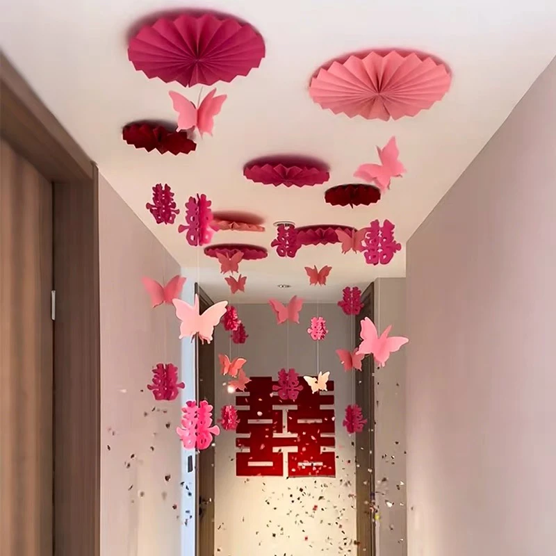 吊顶农村装饰品装饰婚庆用品客厅中式卧室结婚婚房新房喜庆挂饰