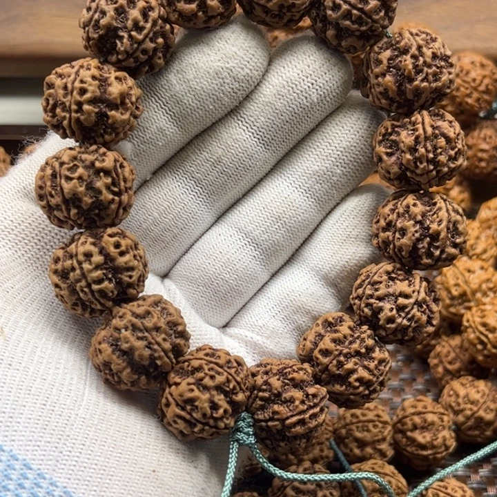 桀***。金刚菩提手串21梁梅花双龙老籽原生态4