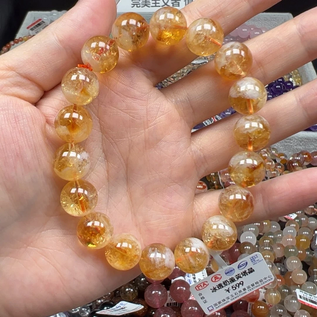 未镶嵌水晶手链卡11冰透奶盖黄塔晶40