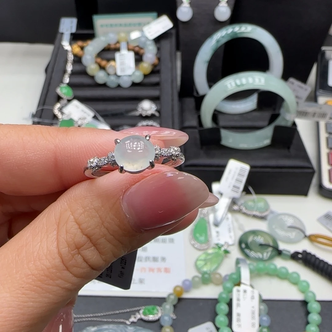 翡翠银S925镶嵌挂件翡翠挂件