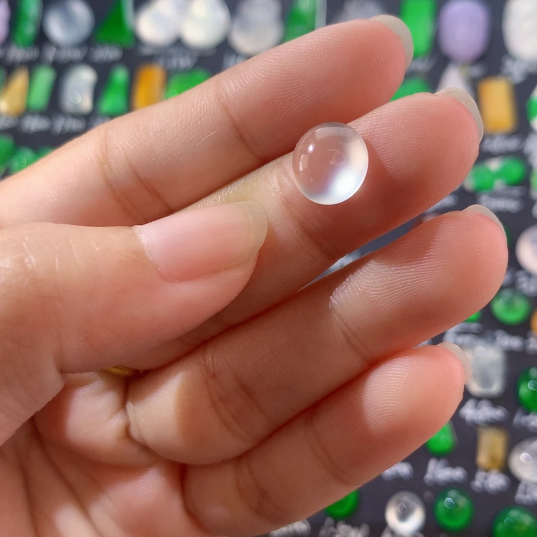 翡翠未镶嵌颈饰玻璃种白钢蛋