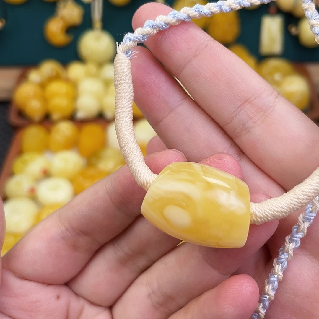 蜜蜡未镶嵌毛衣链蜜蜡