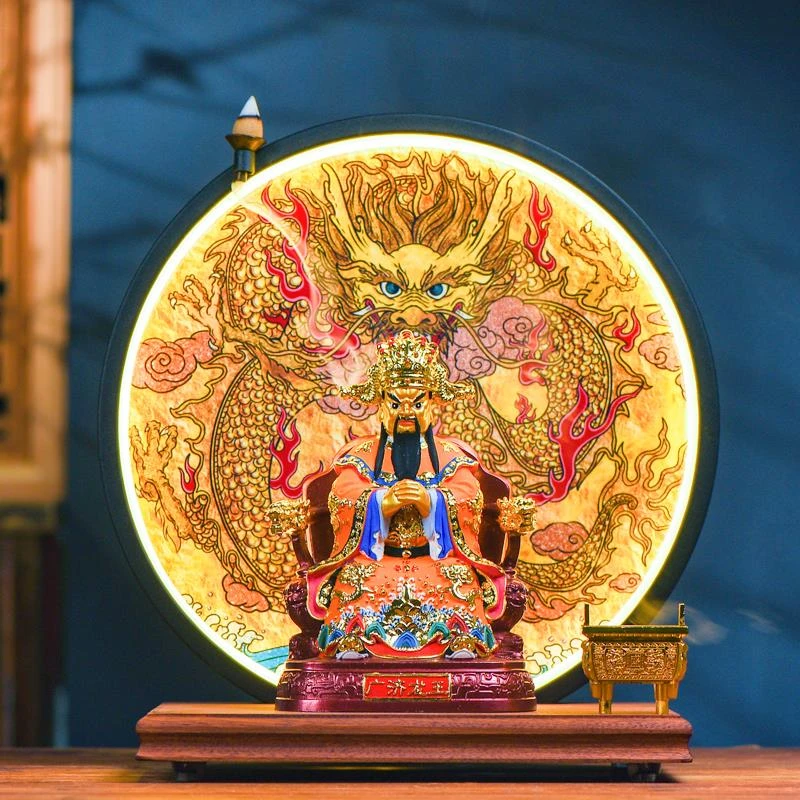 臻选龙五爷神像财神爷家用供奉广济龙王菩萨佛像新中式装饰品摆件