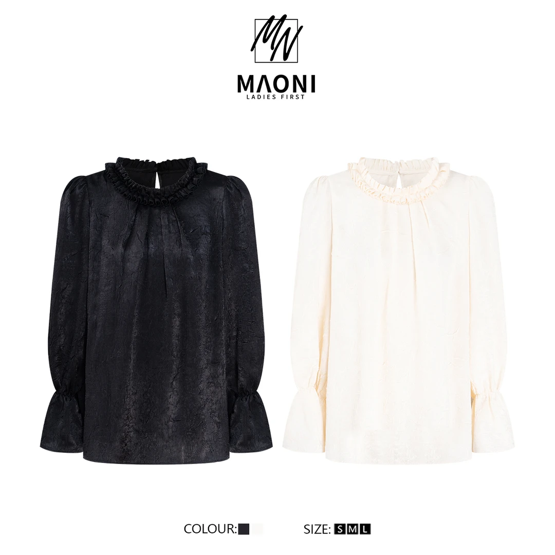 毛妮Peshe【法式千金】2025秋冬小众设计感贵气高级公主衬衫L1157