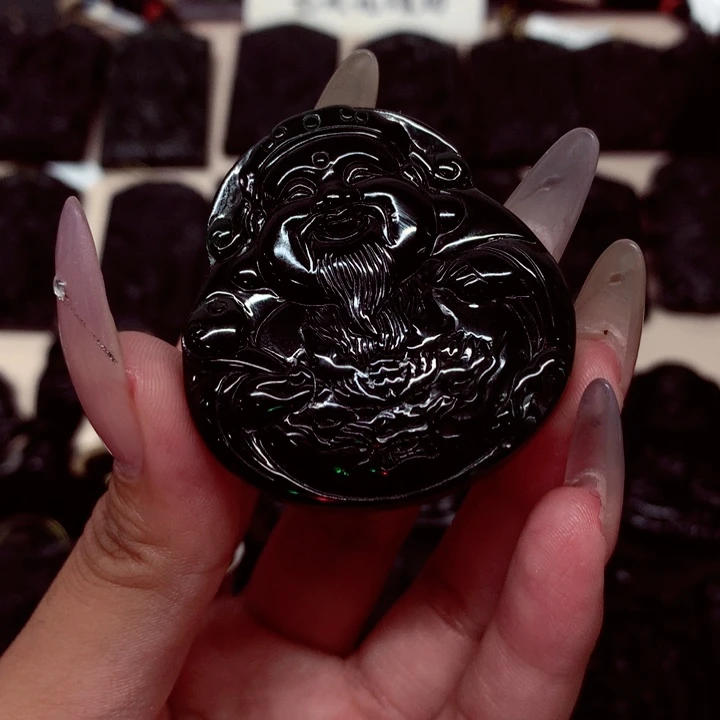 吊坠(不含链)未镶嵌翡翠天然a货钢琴黑挂件