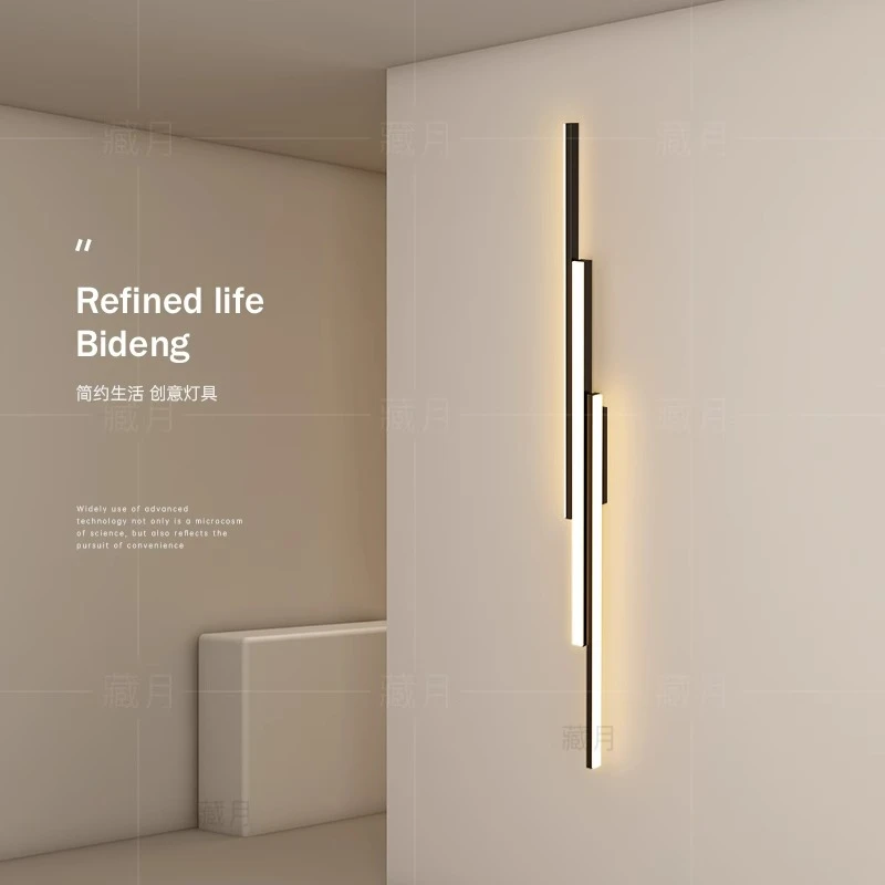 长条led壁灯创意卧室床头灯充电客厅背景墙灯楼梯玄关灯走廊灯具