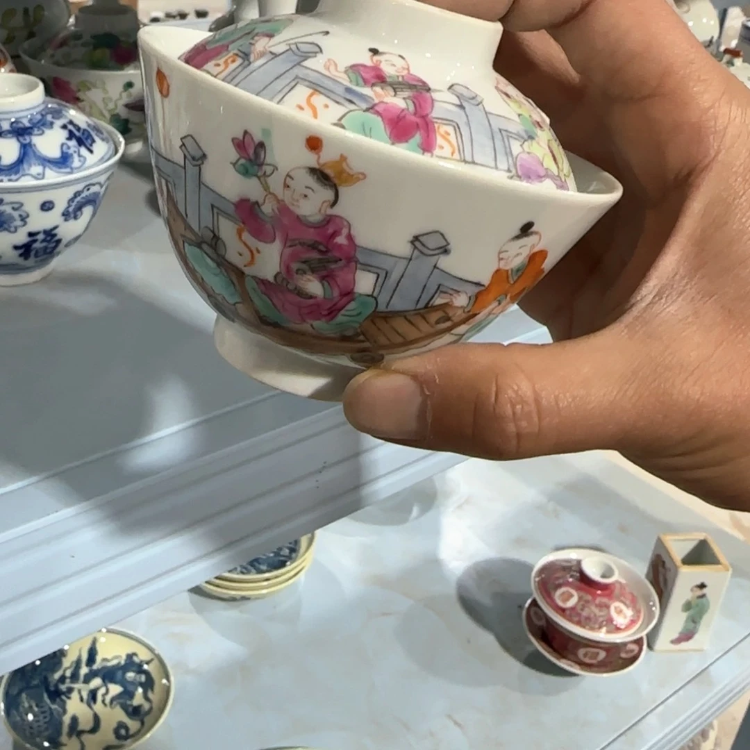 瓷片摆件手绘瓷器全部处理