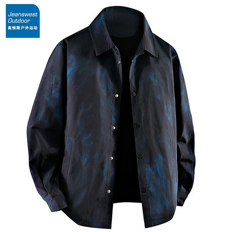 真维斯户外运动衬衫领夹克男装2025日系春秋季新款港风外套上衣服