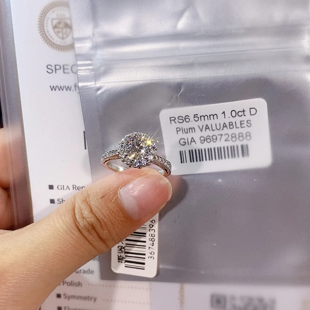 925银合成碳硅石华美1ct13-1