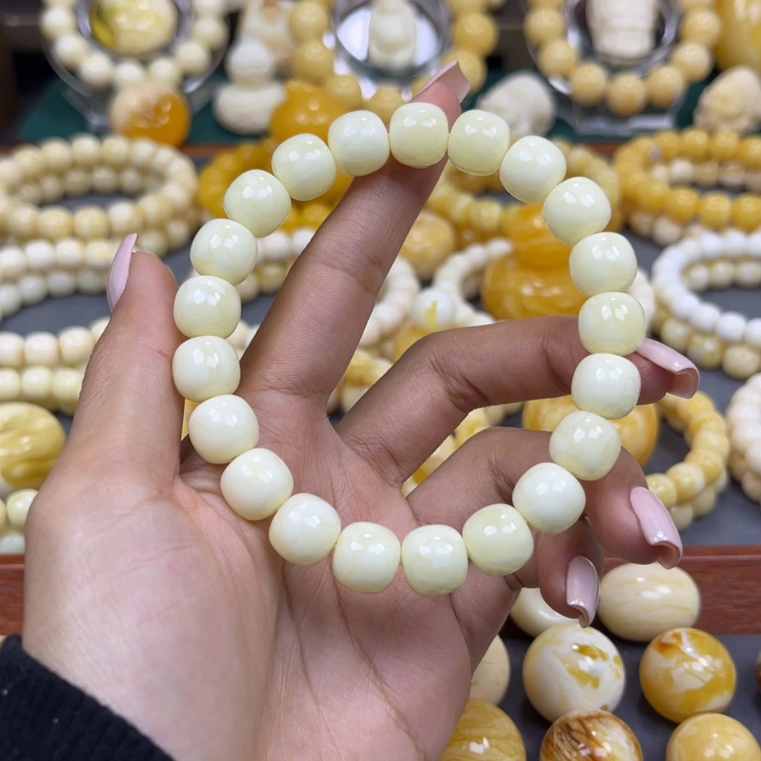 琥珀未镶嵌手串11+
