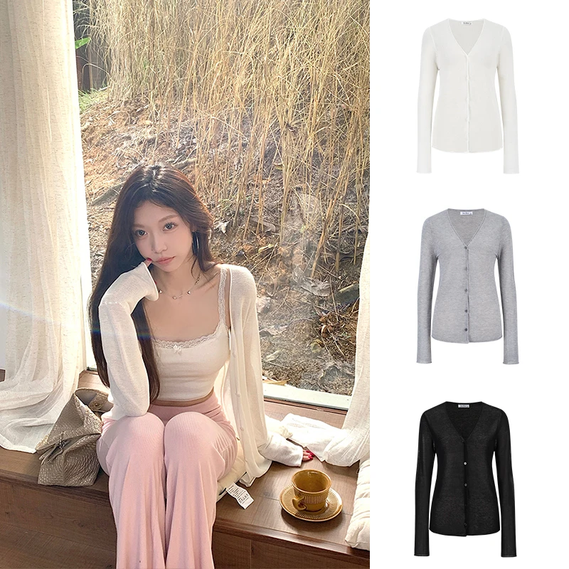 Moses Queen/魔西女王薄款宽松显瘦气质上衣针织防晒开衫夏季薄款