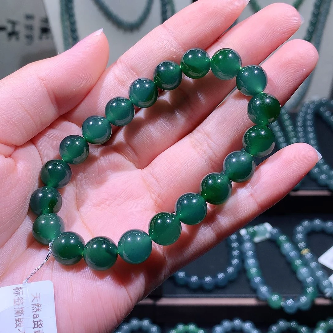 未镶嵌手链翡翠囍*山天然a货翡翠手串10