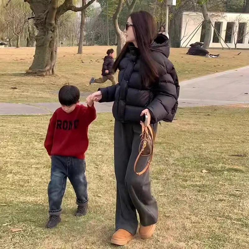 卡其色短款羽绒服女2025冬季新款小个子龟背泡芙加厚90白鸭绒外套