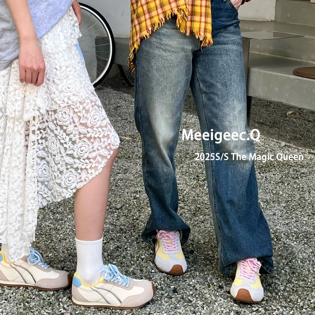 【伊甸园】百搭运动阿甘夏季女鞋情侣潮流潮鞋学生网面韩版鞋子复古