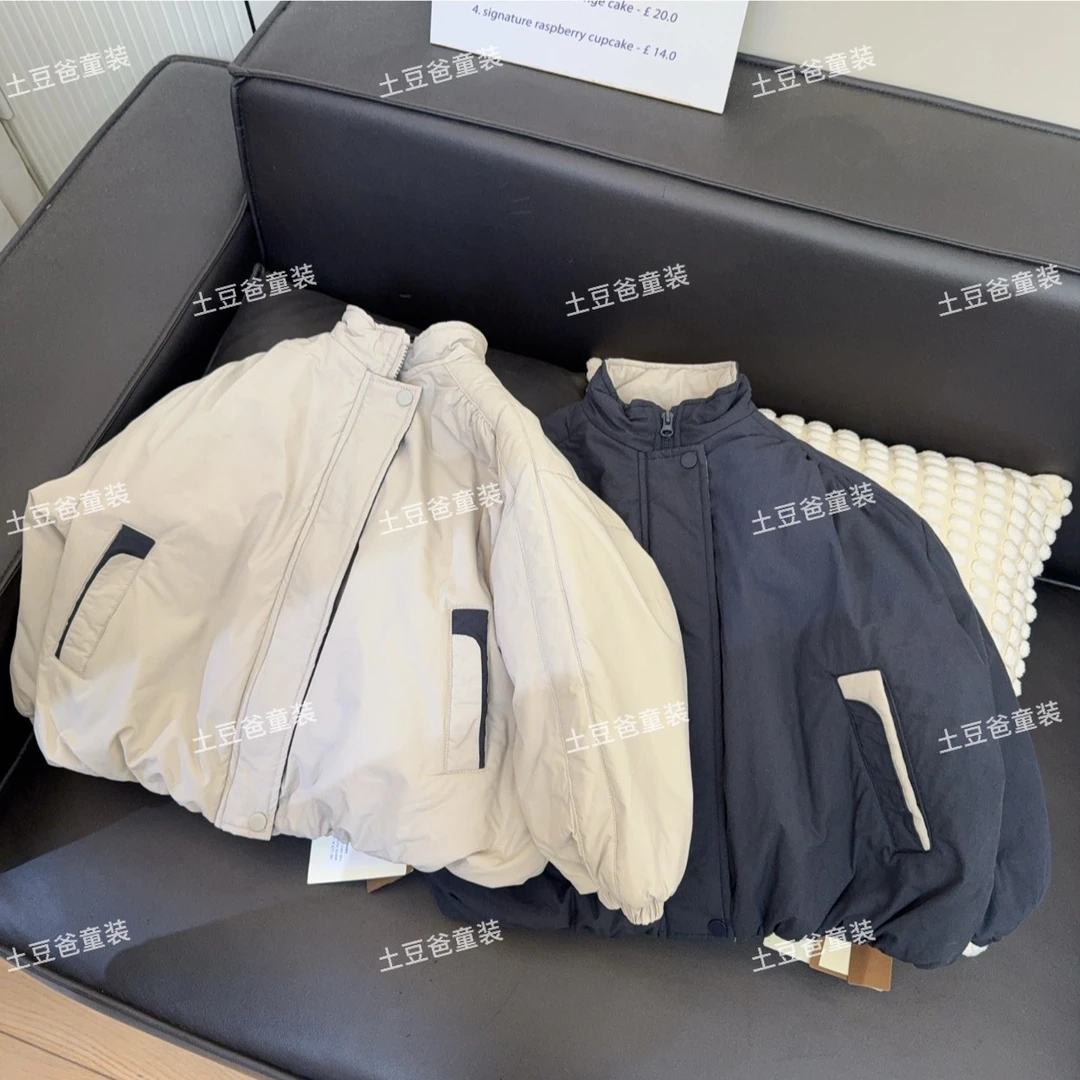 儿童冬季加绒加厚外套韩版潮洋气休闲中大童立领帅气宽松