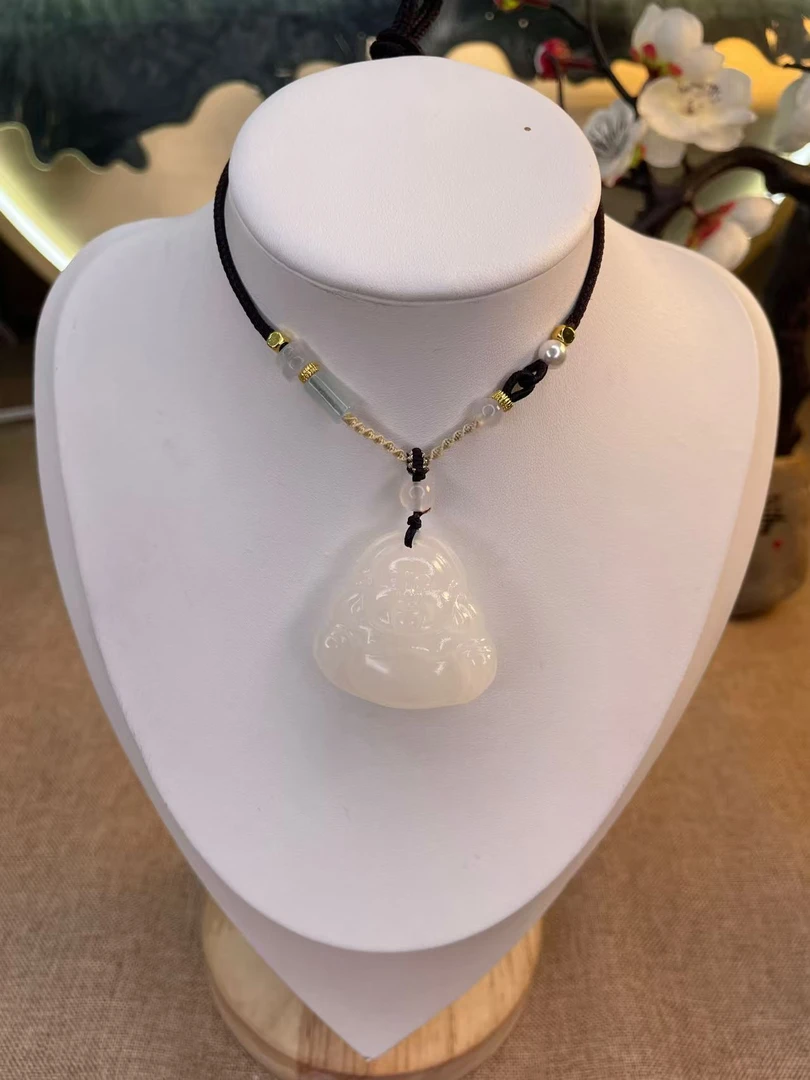 天然大肚笑面弥勒佛佛公吊坠