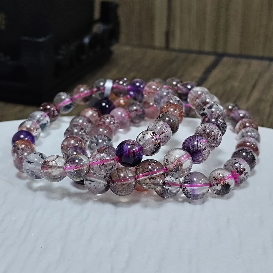 【书记甄选】天然超七单圈手链 多样性发一件 约8mm 1806BB