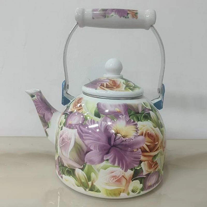 新疆包邮搪瓷茶壶手工家用大号大号煮水茶水壶泡壶复古精美陶瓷