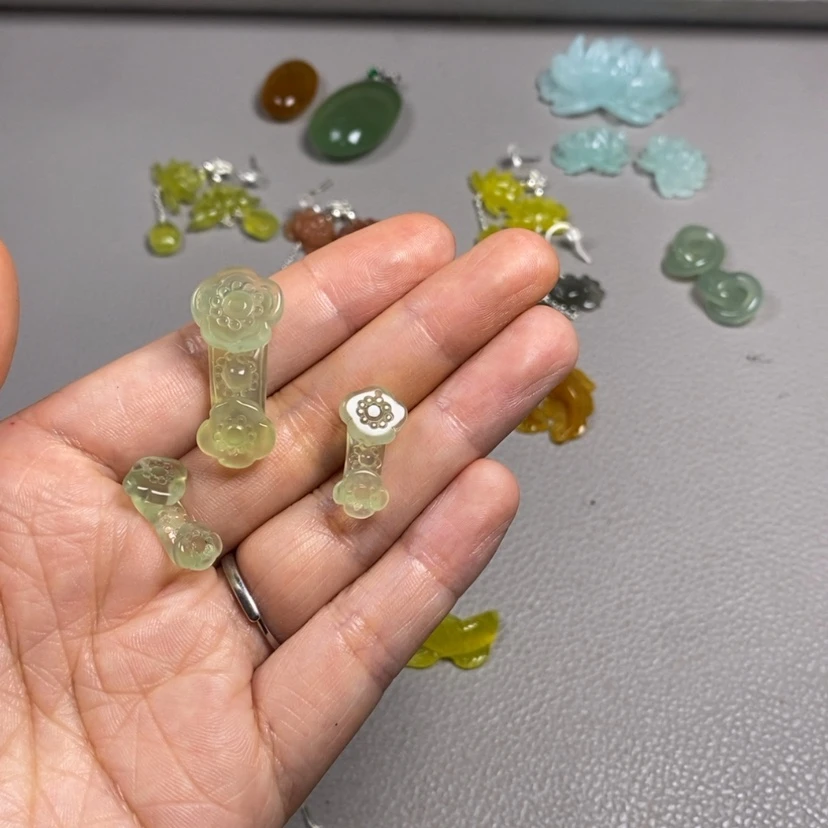 【闪购商品】蛇纹石玉未镶嵌挂件耳饰耳环项链