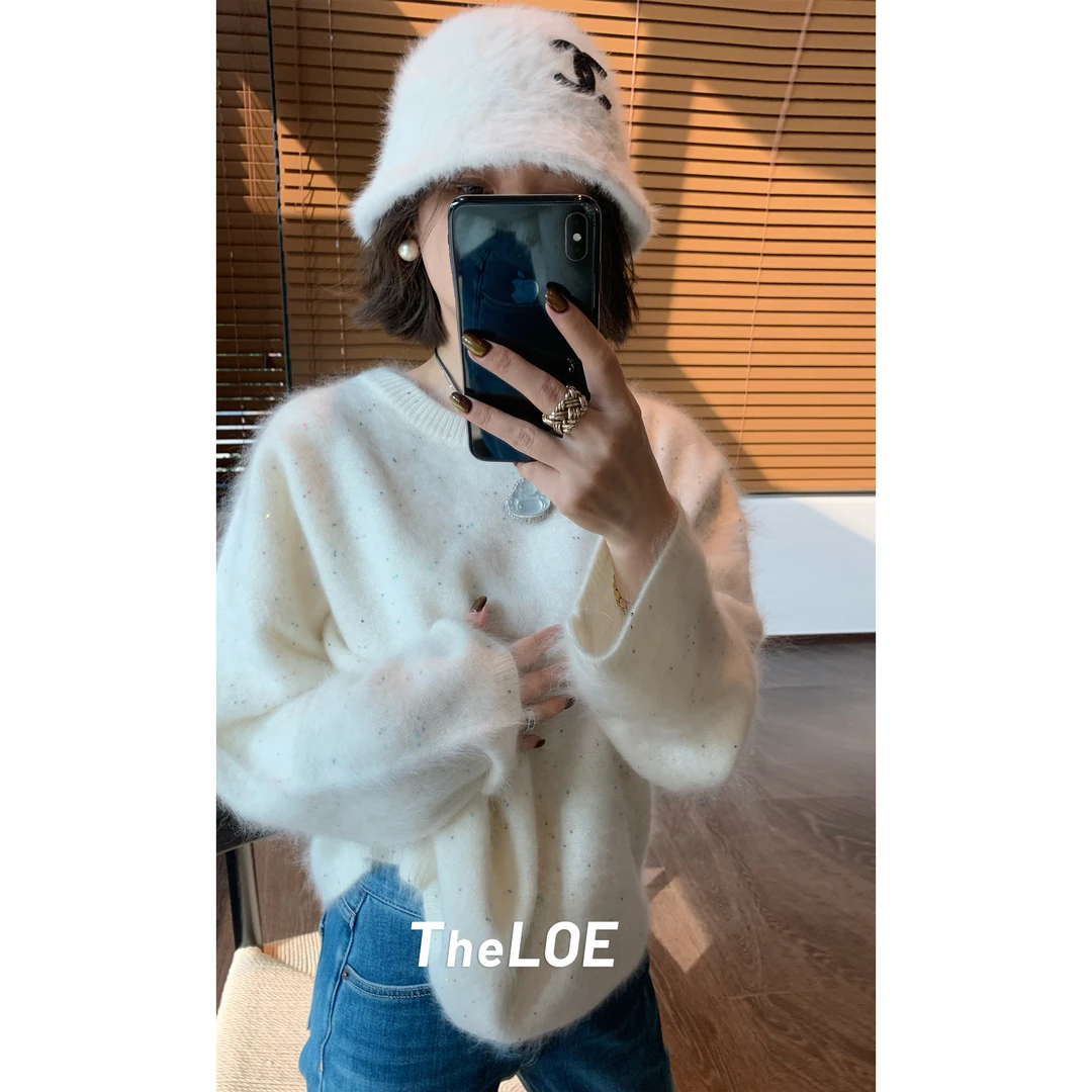 TheLOE/【暖心拉绒毛衣】350g长袖慵懒感羊毛衫#LE-25018-2