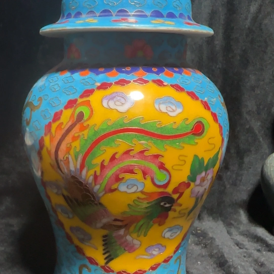 摆件陶掐丝珐琅将军罐v