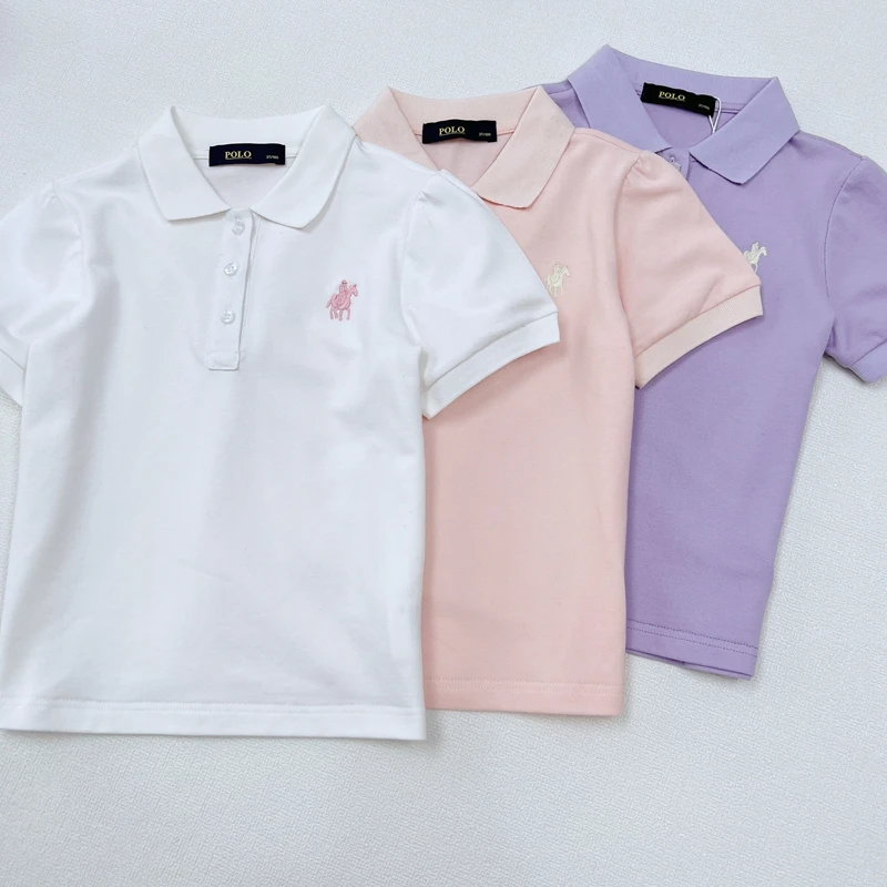 夏季新款纯色系休闲翻领中大童宝宝短袖百搭POLO领儿童半袖上衣
